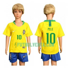 Camiseta de fútbol Brasil Pele 10 Niño 1ª equipación Mundial 2018